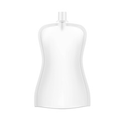 Pouch bag curve mockup isolated on white background. Vector illustration. Front view. Can be use for template your design, presentation, promo, ad. EPS10.	