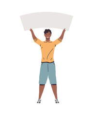 afro male activist standing