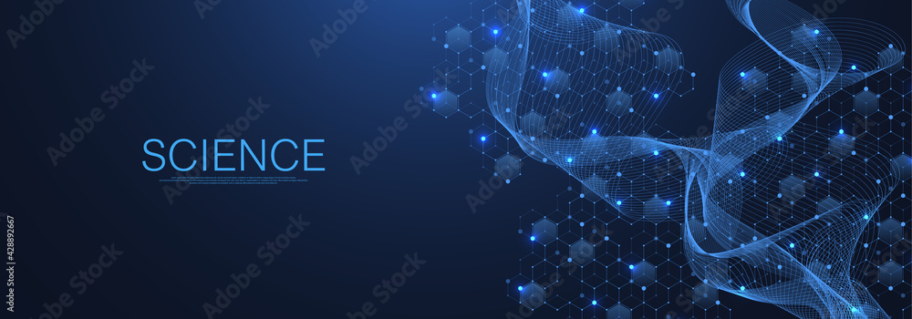 Leinwandbilder Digital network connection abstract background with hexagons. Artificial intelligence and engineering technology. Big Data visualization. Global networks, Lines plexus, minimal array. Vector