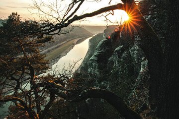 sunset in the mountains