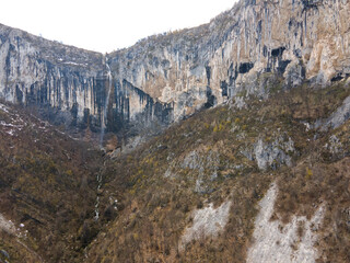 Fototapeta na wymiar Amazing view of Vrachanska Skaklya waterfall, Bulgaria
