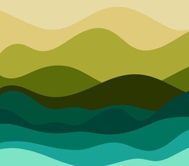Fototapeta na wymiar Colorful waves abstract background. Flat style illustration