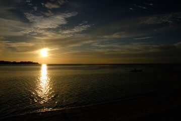 A beautiful sunset on the sea