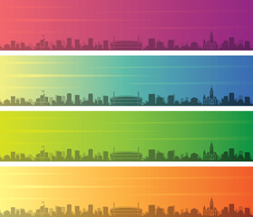 Fototapeta premium Cardiff Multiple Color Gradient Skyline Banner