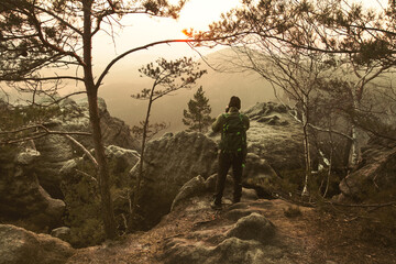 Obraz premium person in the mountains