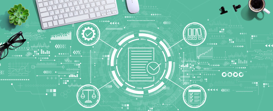 Compliance concept with a computer keyboard