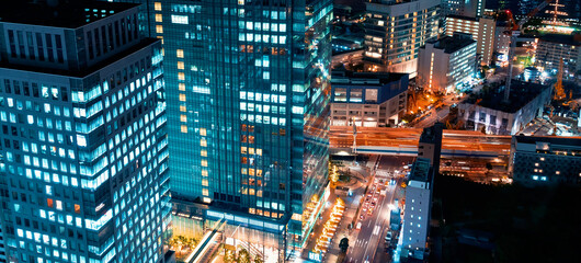 Tokyo cityscape aerial view