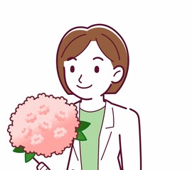 Young woman in a lab coat