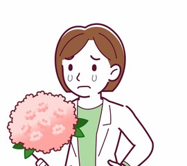 Young woman in a lab coat