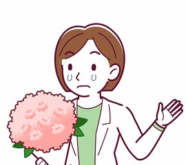 Young woman in a lab coat