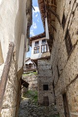 Typical street and old houses inl town of Melnik, Bulgaria