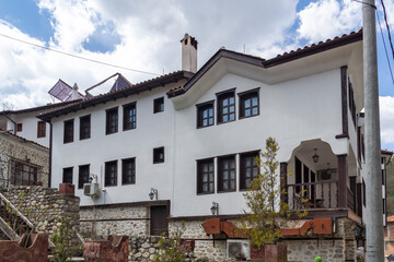 Typical street and old houses inl town of Melnik, Bulgaria