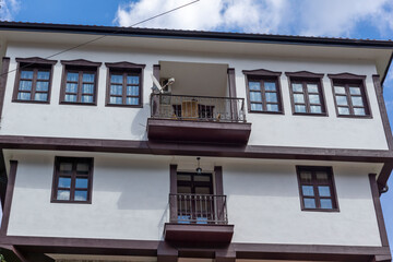 Typical street and old houses inl town of Melnik, Bulgaria