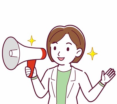 recommend clip art: Young woman in a lab coat