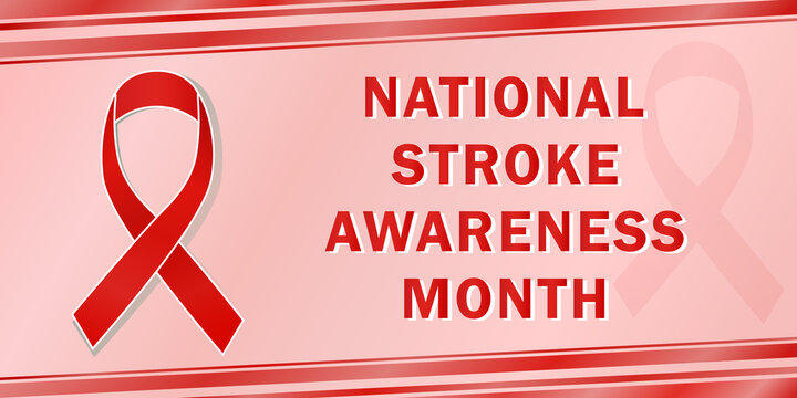 Vector banner for the national annual month of stroke awareness held in May annually as a symbol of health care. All elements are isolated.