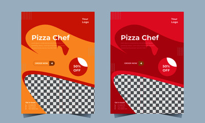 abstract pizza flyer vector illustration