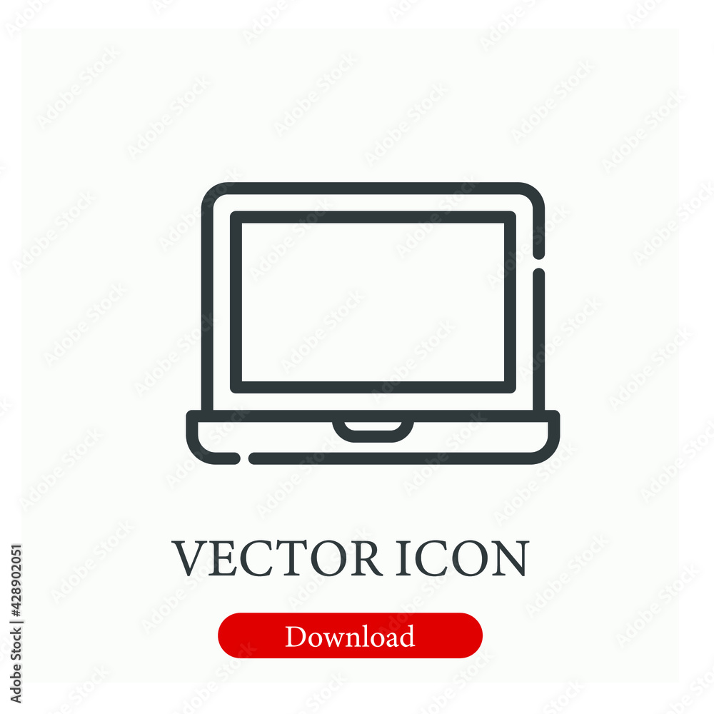 Poster monitor vector icon. editable stroke. linear style sign for use on web design and mobile apps, logo.