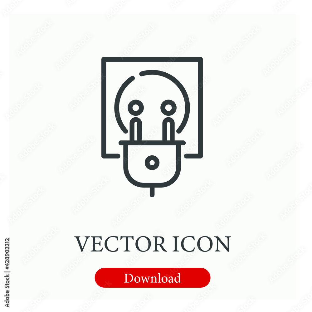 Poster socket vector icon. editable stroke. linear style sign for use on web design and mobile apps, logo. 