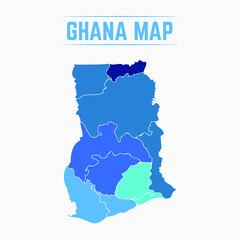Fototapeta premium Ghana Detailed Map With Cities