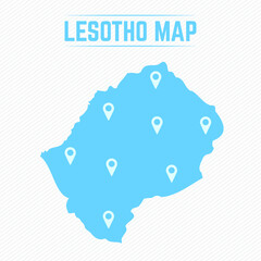 Lesotho Simple Map With Map Icons