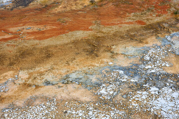Red brown and grey colored Earth in Yellowstone Park