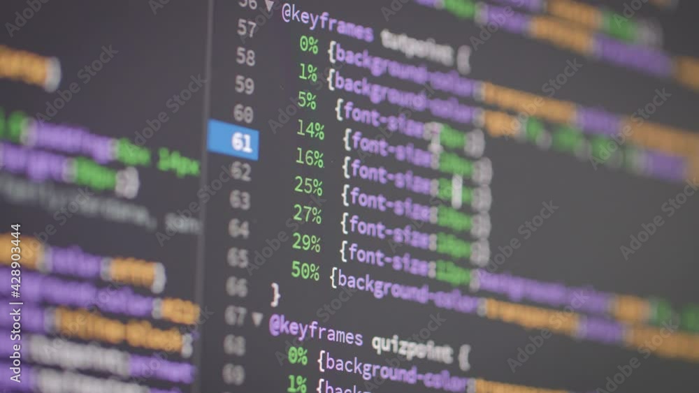 Poster close-up shot programming web editor code for web design and development, select focus shallow depth