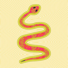 Stylish snake digital vector art.