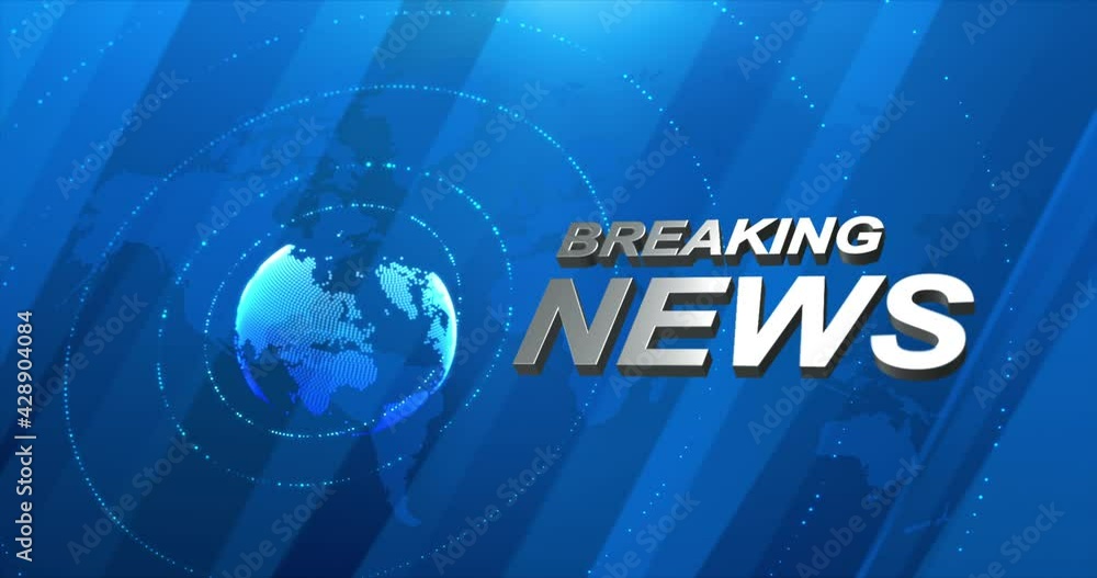 Aufkleber breaking news template intro for tv broadcast news show program with 3d breaking news text and badge