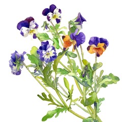 A Vector Bouquet Image of pansies