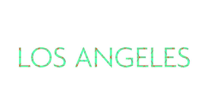 Los angeles texte minimaliste de typographie en bleu dans un vecteur modifiable
