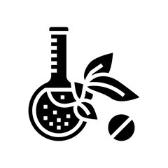 natural homeopathy liquid glyph icon vector. natural homeopathy liquid sign. isolated contour symbol black illustration