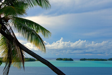 Fototapeta na wymiar lagon translucide de Bora Bora, Polynesie francaise