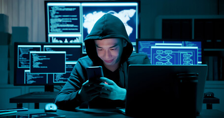 Asian male hacker