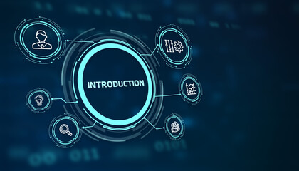 Business, Technology, Internet and network concept. virtual screen of the future and sees the inscription: Introduction.