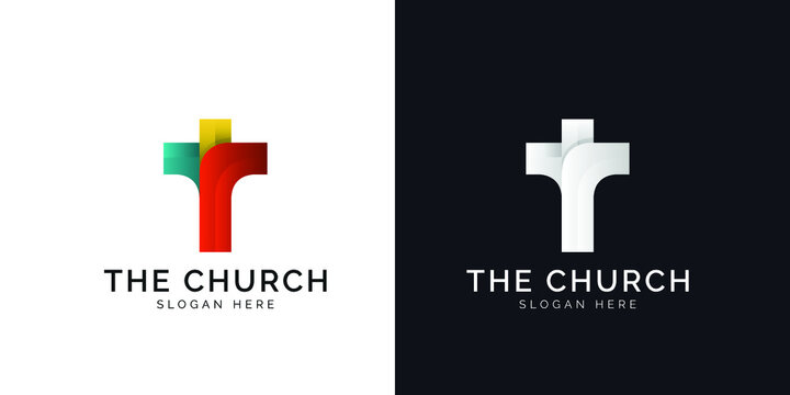 Illustrations of church logo design concept
