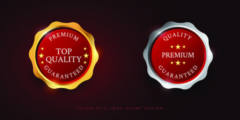 Illustrations of quality label stamp  sticker  product design.