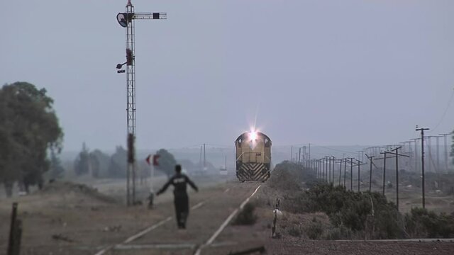 Old Locomotive on Railway, Patagonian Train, Rio Negro, Argentina.  