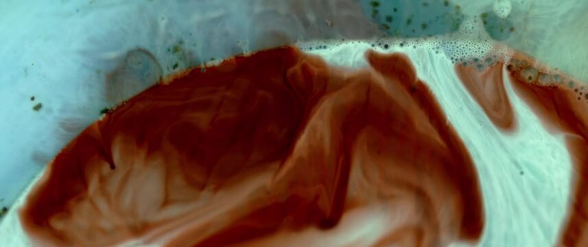 Macro Textures with Vibrant Neon Color Palette. Abstract Background Made with Oil Mixed with Dye, Ink, and Paint.