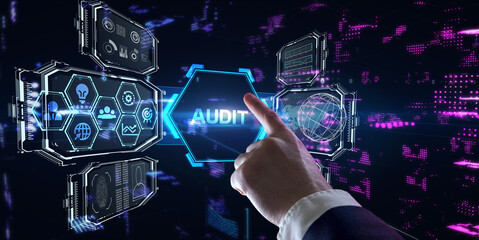 Business, Technology, Internet and network concept. Audit business and finance concept.