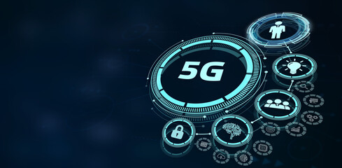 The concept of 5G network, high-speed mobile Internet, new generation networks. Business, modern technology, internet and networking concept.