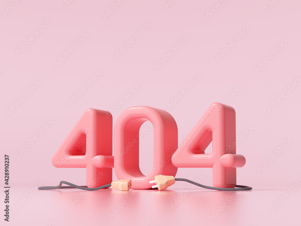 Poster 404 error page not found system updates, system maintenance and installation programs concept. 3d re