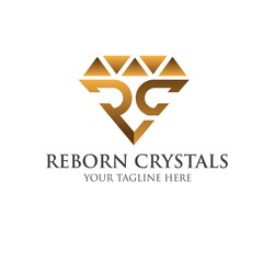 r c crystals gold logo designs simple modern