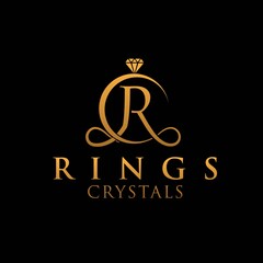 r ring crystals logo designs simple modern - obrazy, fototapety, plakaty
