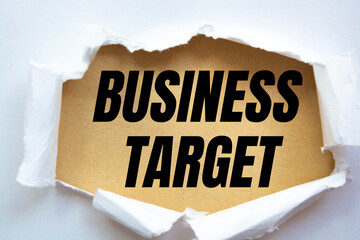 Text sign showing BUSINESS TARGET