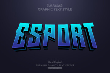 Esport Team Blue Editable Text Effect Font Style