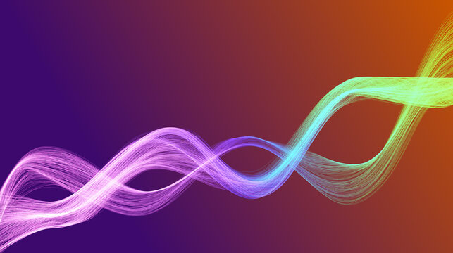 Fototapeta Multi-colored abstraction in the shape of waves. Undulating background for your design. Wavy dynamic lines