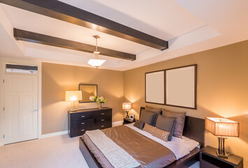 Beautiful and modern home and hotel bedroom interior design.