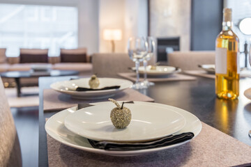 Modern dining room in luxury house.