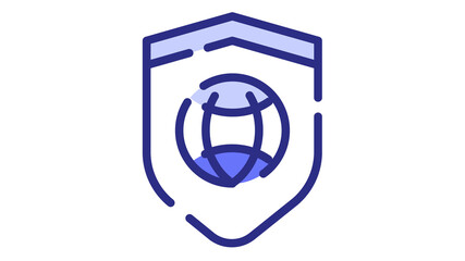 security vpn secure internet single isolated icon with dash or dashed line style