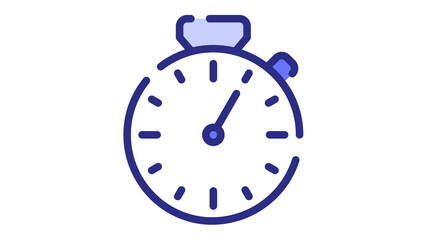 timer speed stopwatch time single isolated icon with dash or dashed line style